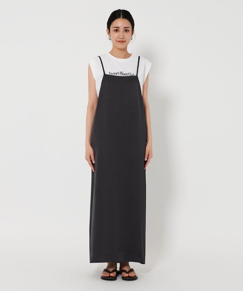 【新品】beauty&youthキャミワンピース　ブラック　S BEAUTY＆YOUTH UNITED ARROWS ワンピース ポリエステルサテン