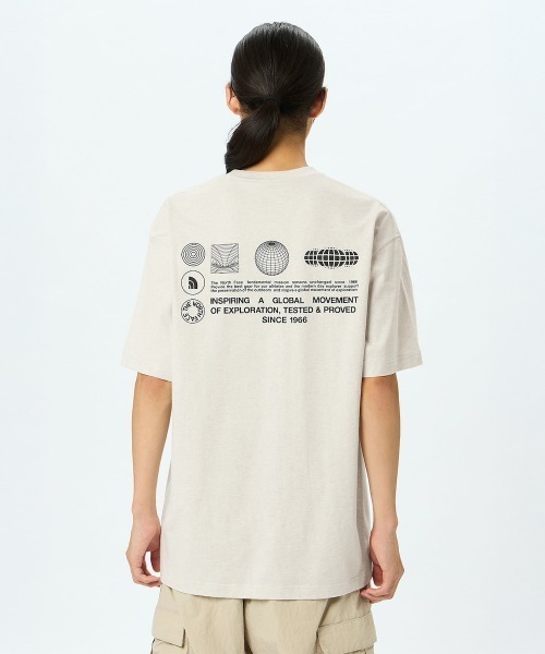 STONE  ショートスリーブ Tシャツ 'Grid'プリント ブラック 2100016 COMBED ORGANIC COTTON JERSEY ショート