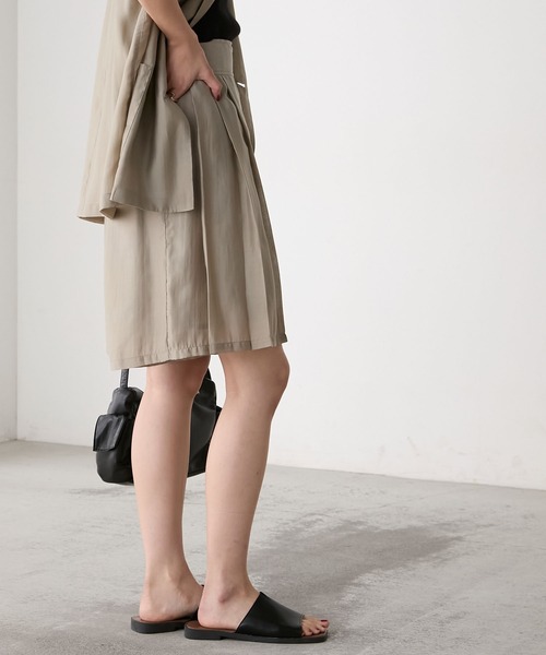 プリーツプリーズ　カーキ　キュロット ボックスプリーツキュロット | outlet | axes femme online shop