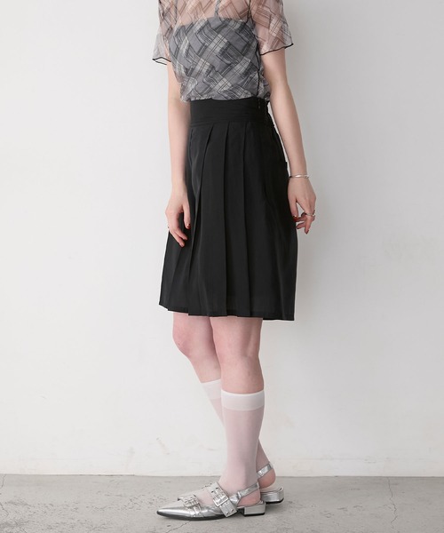 プリーツプリーズ　カーキ　キュロット ボックスプリーツキュロット | outlet | axes femme online shop