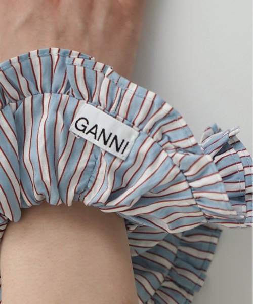 GANNI シュシュ Yarn dyed stripe frill scrunchie : ZOZOTOWN