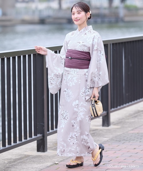 Petitjo 浴衣 小さいサイズ 大花柄ワンピース浴衣3点セット