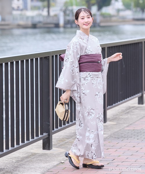Petitjo 浴衣 小さいサイズ 大花柄ワンピース浴衣3点セット