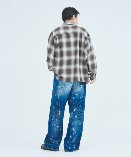 【美品】ジャーナルスタンダード　ホームステッド　オンブレ オープンカラーシャツ JOURNAL STANDARD｜J.S.Homestead / リラックス オンブレ