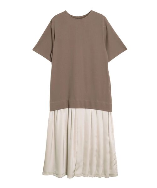 ELENDEEK（エレンディーク） ワンピース プリーツドッキングカットソー