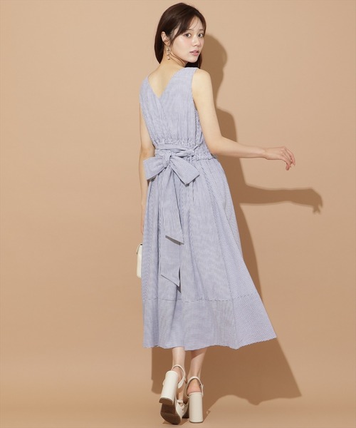 WILLSELECTION ワンピース ウエストシャーリングストライプ