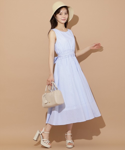 【極美品】ウィルフリー　サスペンダーストライプ　ロングワンピース　2024SS tm251ha00772_01.jpg