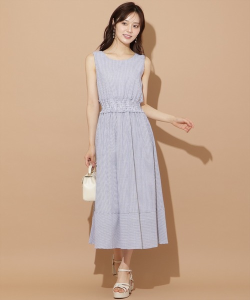 WILLSELECTION ワンピース ウエストシャーリングストライプ