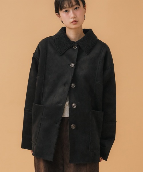 【極希少/美品】BALLY ヴィンテージ ムートンボアジャケット ブラック HEILIS（ヘイリス） ムートンコート ボアコート フェイクムートン