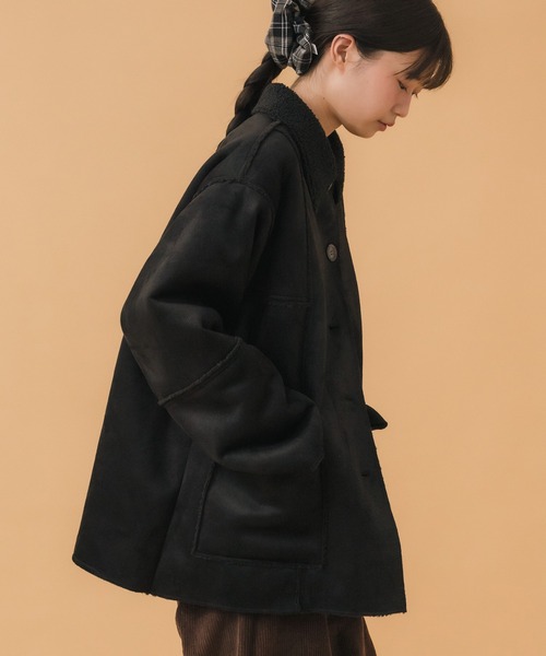  PARTY ミドルフェイクムートンコート （ブラック） PARTY ミドルフェイクムートンコート （ブラック） PARTY ミドル