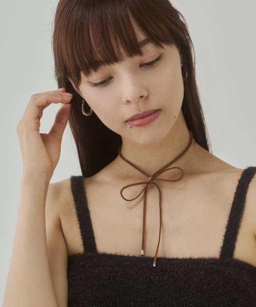 チョーカー シンプル フェイク スウェード コードチョーカー レディース | ciite' | 06