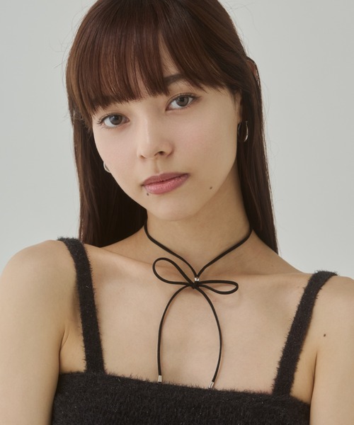 チョーカー シンプル フェイク スウェード コードチョーカー レディース | ciite'