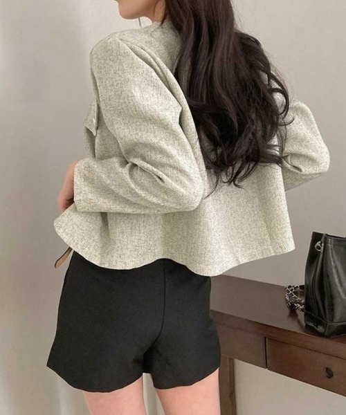 未使用品 セオリー 近年 完売 ツイードジャケット ノーカラー ショート丈 秋色 ノーカラージャケット《ツイード》 (MN23TJK-23) | ANCHOR WOMAN