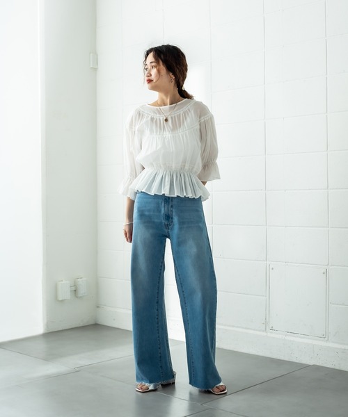 「mystic」 加工デニムパンツ 2 ブルー レディース