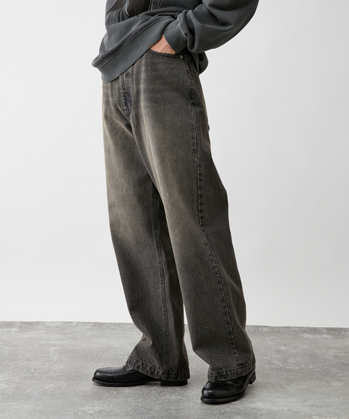 「B.C STOCK」 加工デニムパンツ LARGE ブルー系その他 メンズ