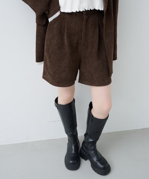 Kastane コーデュロイショートパンツ ブラウン Kastane（カスタネ） パンツ コーデュロイ 「新色・新サイズ追加