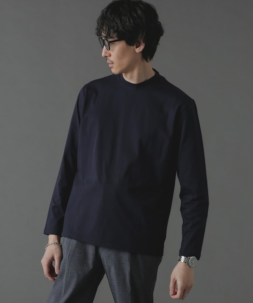 「NANO universe」 長(zhǎng)袖Tシャツ L ブラック メンズ