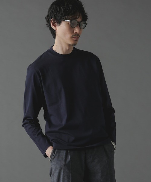 「NANO universe」 長(zhǎng)袖Tシャツ L ブラック メンズ