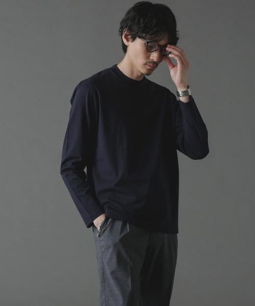 「NANO universe」 長(zhǎng)袖Tシャツ L ブラック メンズ