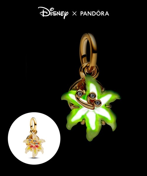 新品未使用　PANDORA フラワー柄チャーム PANDORA（パンドラ） チャーム ディズニー 塔の上のラプンツェル サン