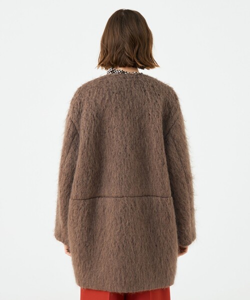 Ballsey（ボールジィ） ノーカラーコート コート フラッフィーシャギー