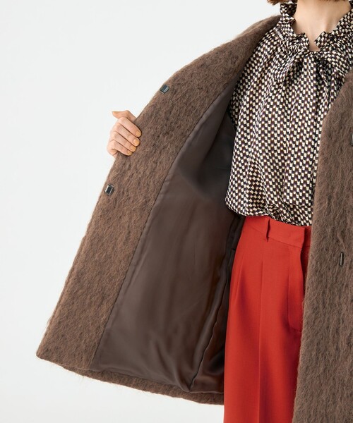 Ballsey（ボールジィ） ノーカラーコート コート フラッフィーシャギー