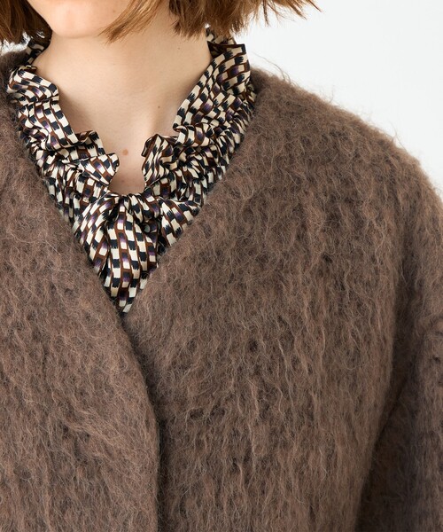 Ballsey（ボールジィ） ノーカラーコート コート フラッフィーシャギー