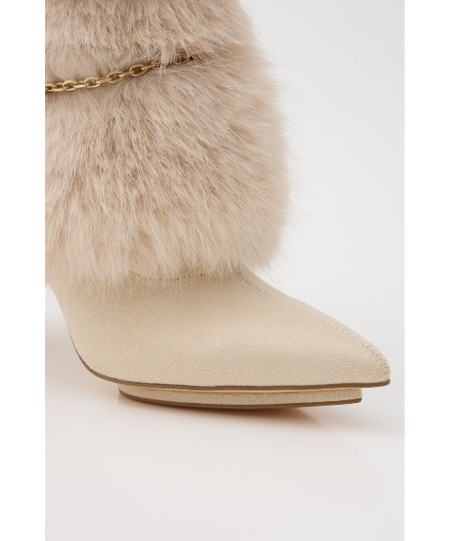 rienda（リエンダ） ブーツ 2WAYフェイクファーレースアップブーティー