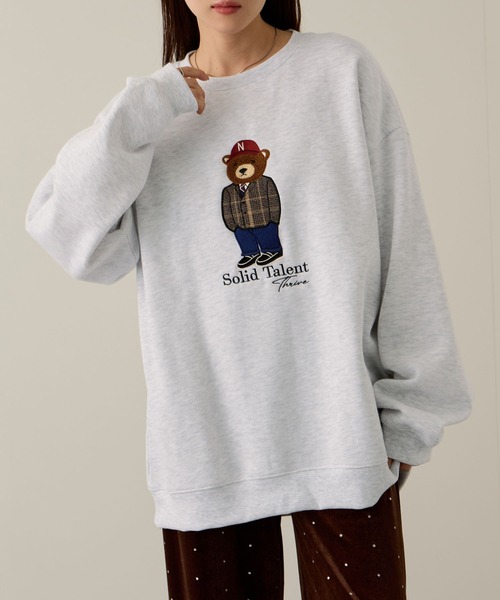 Quash（クアッシュ） トレーナー スウェット ベアー サガラ刺繍