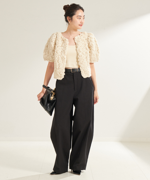 plage（プラージュ） ニットカーディガン - ブラック レディース