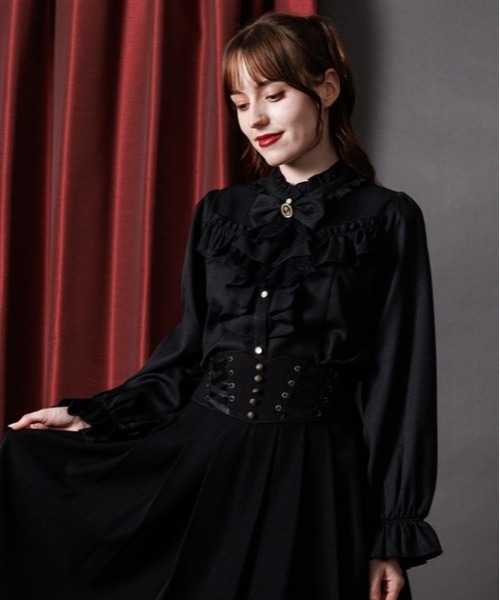 axes femme（アクシーズ ファム） ブラウス シャツ リボン×ジャボ 