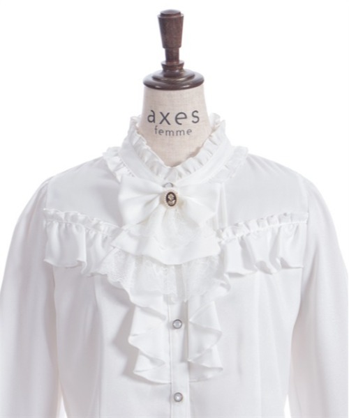 axes femme（アクシーズ ファム） ブラウス シャツ リボン×ジャボ