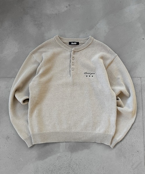 kutir（クティール） セーター ニット HENLEY NECK LINENLIKE CROPPED