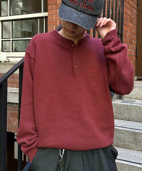 kutir（クティール） セーター ニット HENLEY NECK LINENLIKE CROPPED