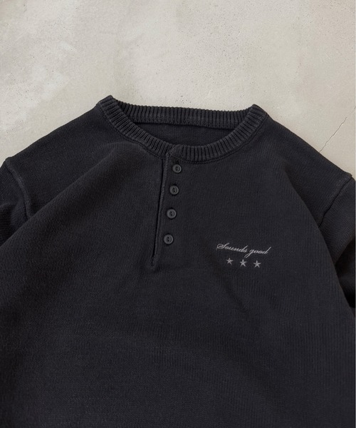 kutir（クティール） セーター ニット HENLEY NECK LINENLIKE CROPPED