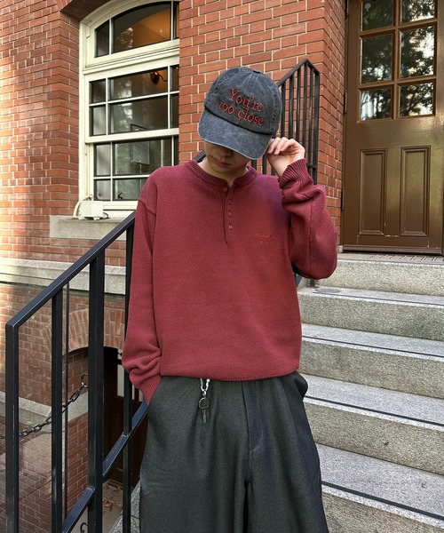 kutir（クティール） セーター ニット HENLEY NECK LINENLIKE CROPPED