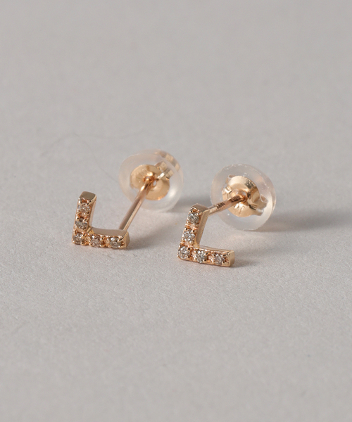 Lilas ピアス 「WEB限定」Vラインダイヤピアス K10(両耳) レディース