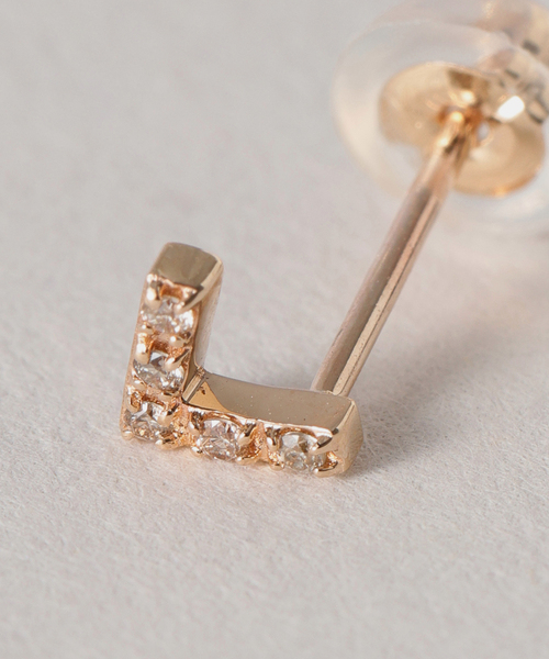 Lilas ピアス 「WEB限定」Vラインダイヤピアス K10(両耳) レディース