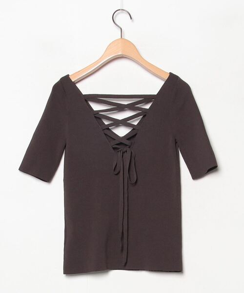 「Sov.」 半袖ニット 36 ブラウン レディース_画像2