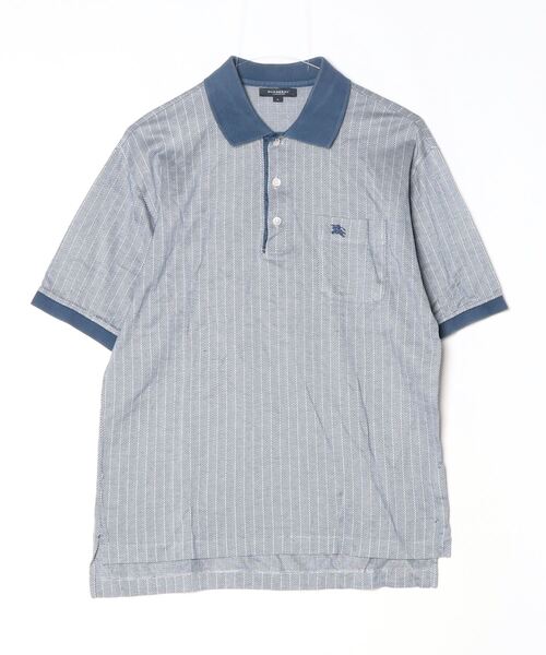 BURBERRY 半袖ポロシャツ L ネイビー 中古・古着通販】BURBERRY BLACK LABEL (バーバリーブラックレーベル