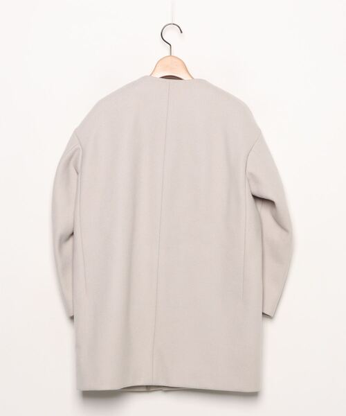 最終価格　美品ドゥロワー　配色リバーシブルノーカラーコート36 ドゥロワーリバーノーカラーコート