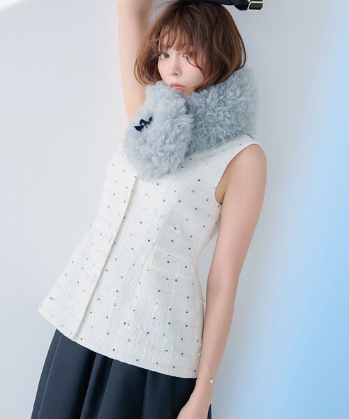 TOCCA（トッカ） ジャケット ノーカラージャケット FLOWER HIDE AND
