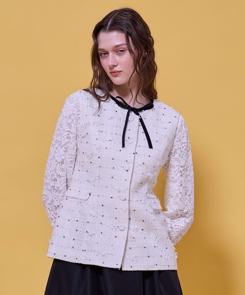 TOCCA ノーカラージャケット LUCE ジャケット （ノーカラージャケット）｜TOCCA / トッカ