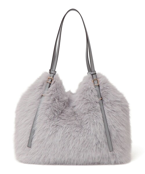 SHIPS any トートバッグ any: A4 ベルト フェイクファー トート バッグ