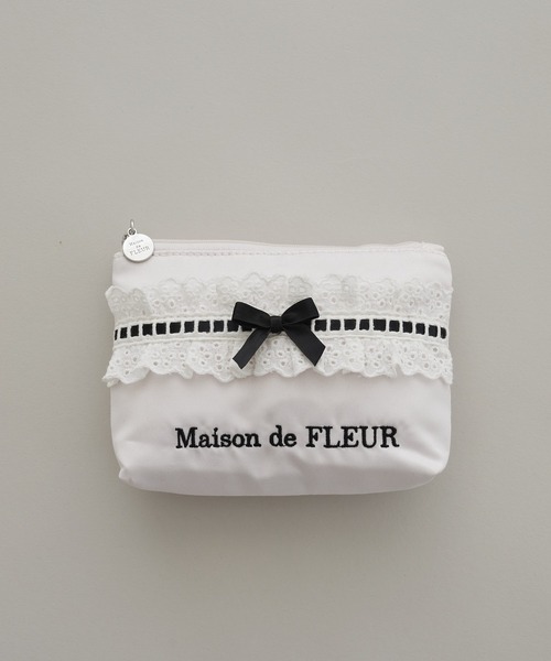 Maison de FLEUR（メゾンドフルール） ポーチ コットンフリルポーチ