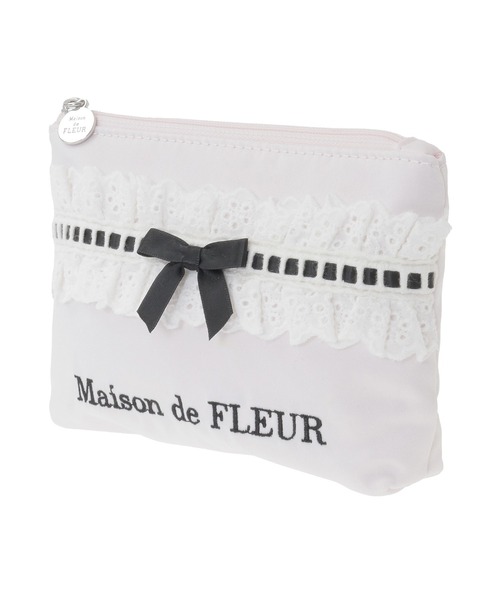 Maison de FLEUR（メゾンドフルール） ポーチ コットンフリルポーチ