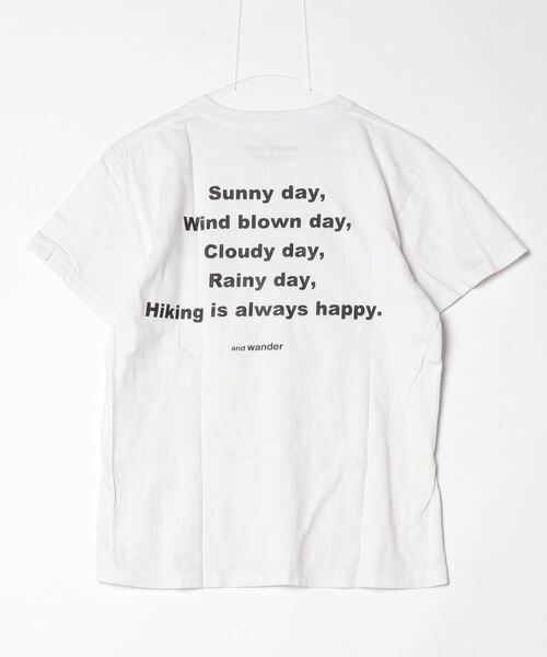 「and wander」 半袖Tシャツ 2 ホワイト メンズ_画像2