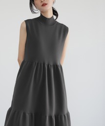 「ELFRANK」 ノースリーブワンピース FREE チャコールグレー レディースの画像4