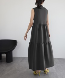 「ELFRANK」 ノースリーブワンピース FREE チャコールグレー レディースの画像5