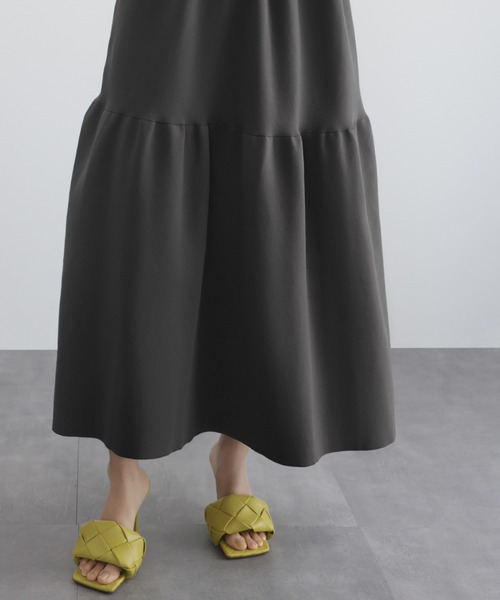 「ELFRANK」 ノースリーブワンピース FREE チャコールグレー レディースの画像6